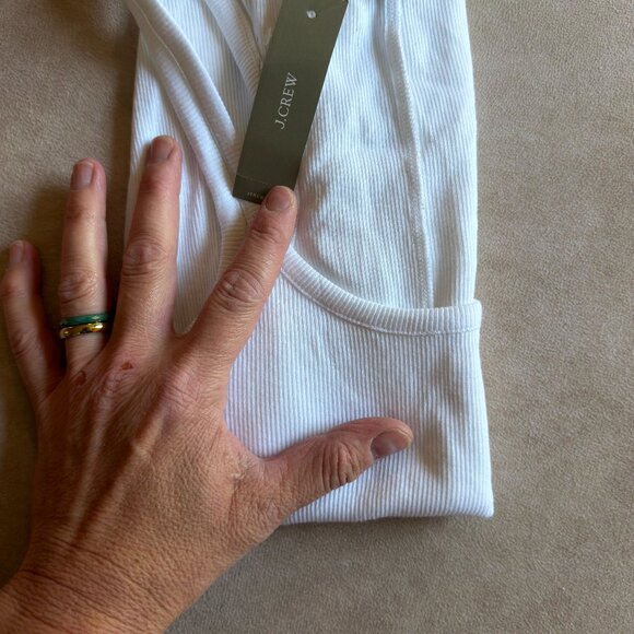 J. Crew Fine rib racerback tank top • size xxs • NWT • CA388 • white - Picture 8 of 9